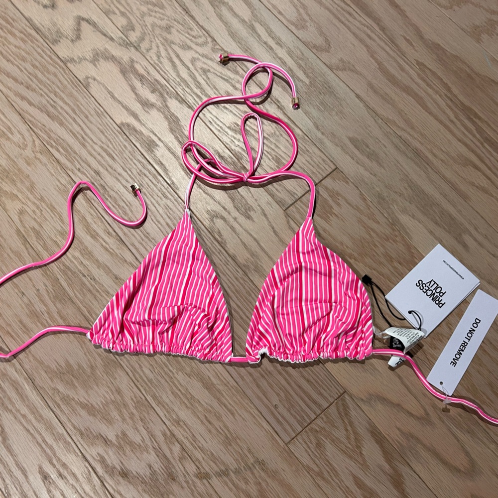 Princess Polly Pink Striped Triangle Bikini Top!
